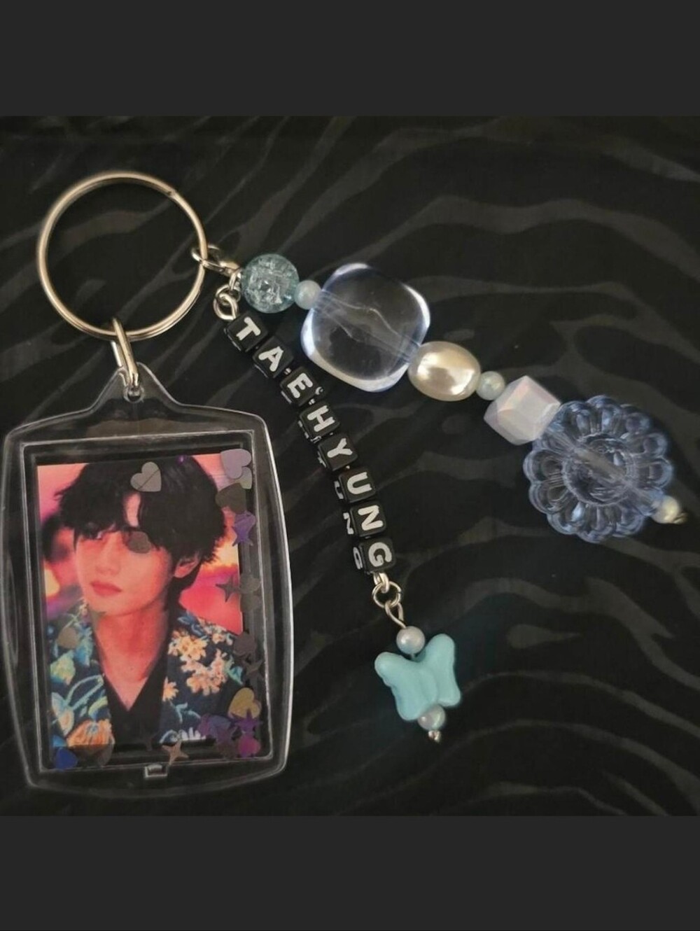Taehyung BTS Double-Sided Photo Keychain / Bag Charm